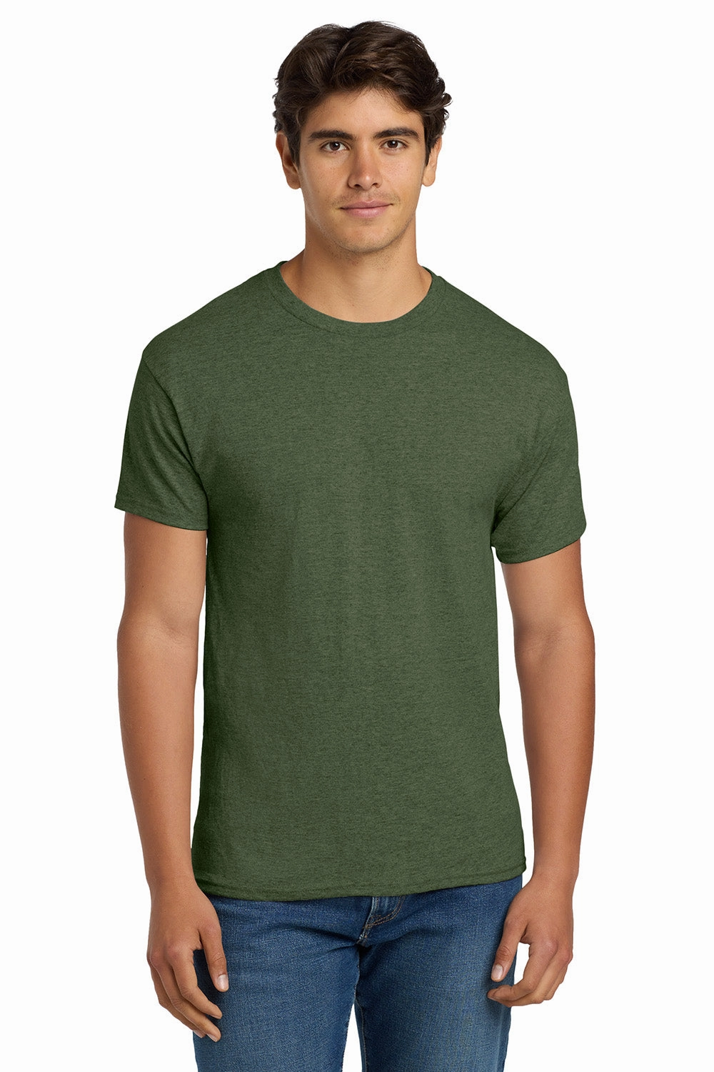 Hanes Mens EcoSmart Short Sleeve Crewneck T-Shirt - Heather Green