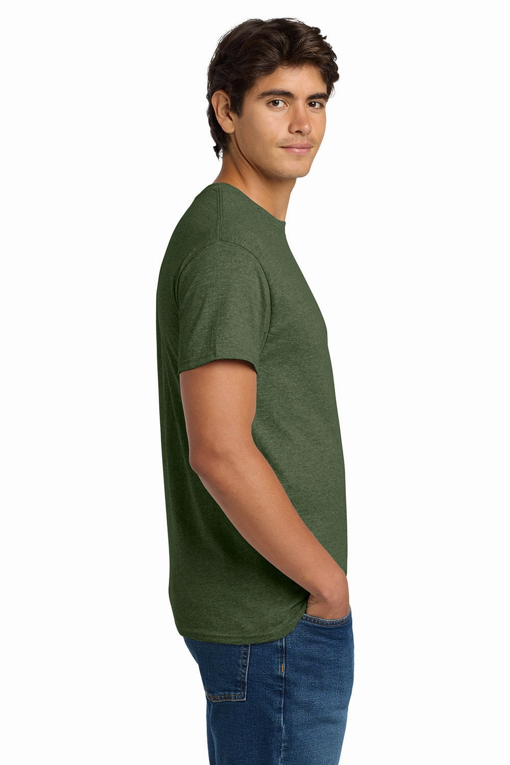 Hanes Mens EcoSmart Short Sleeve Crewneck T-Shirt - Heather Green