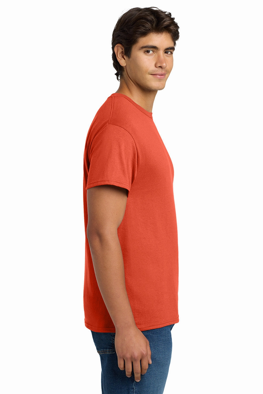 Hanes Mens EcoSmart Short Sleeve Crewneck T-Shirt - Orange