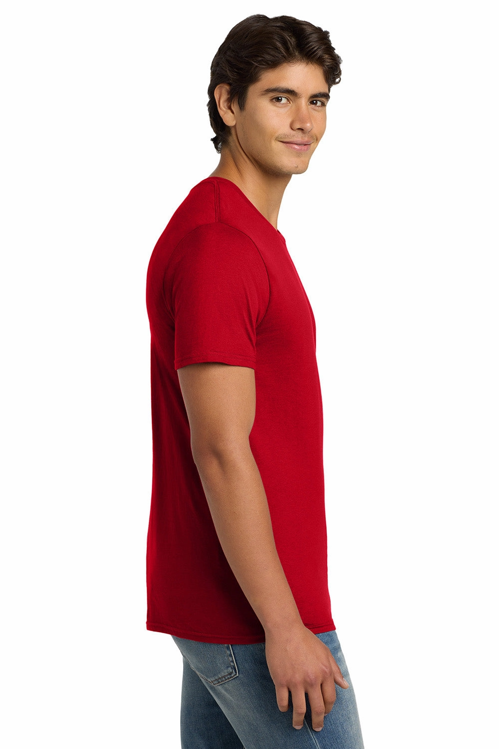 Hanes Mens Nano-T Short Sleeve Crewneck T-Shirt - Deep Red