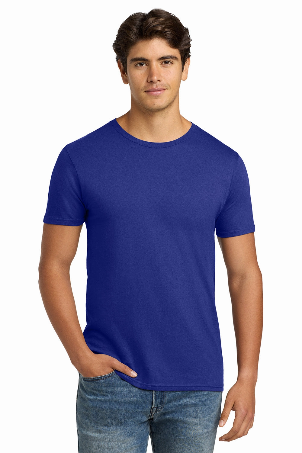 Hanes Mens Nano-T Short Sleeve Crewneck T-Shirt - Deep Royal Blue