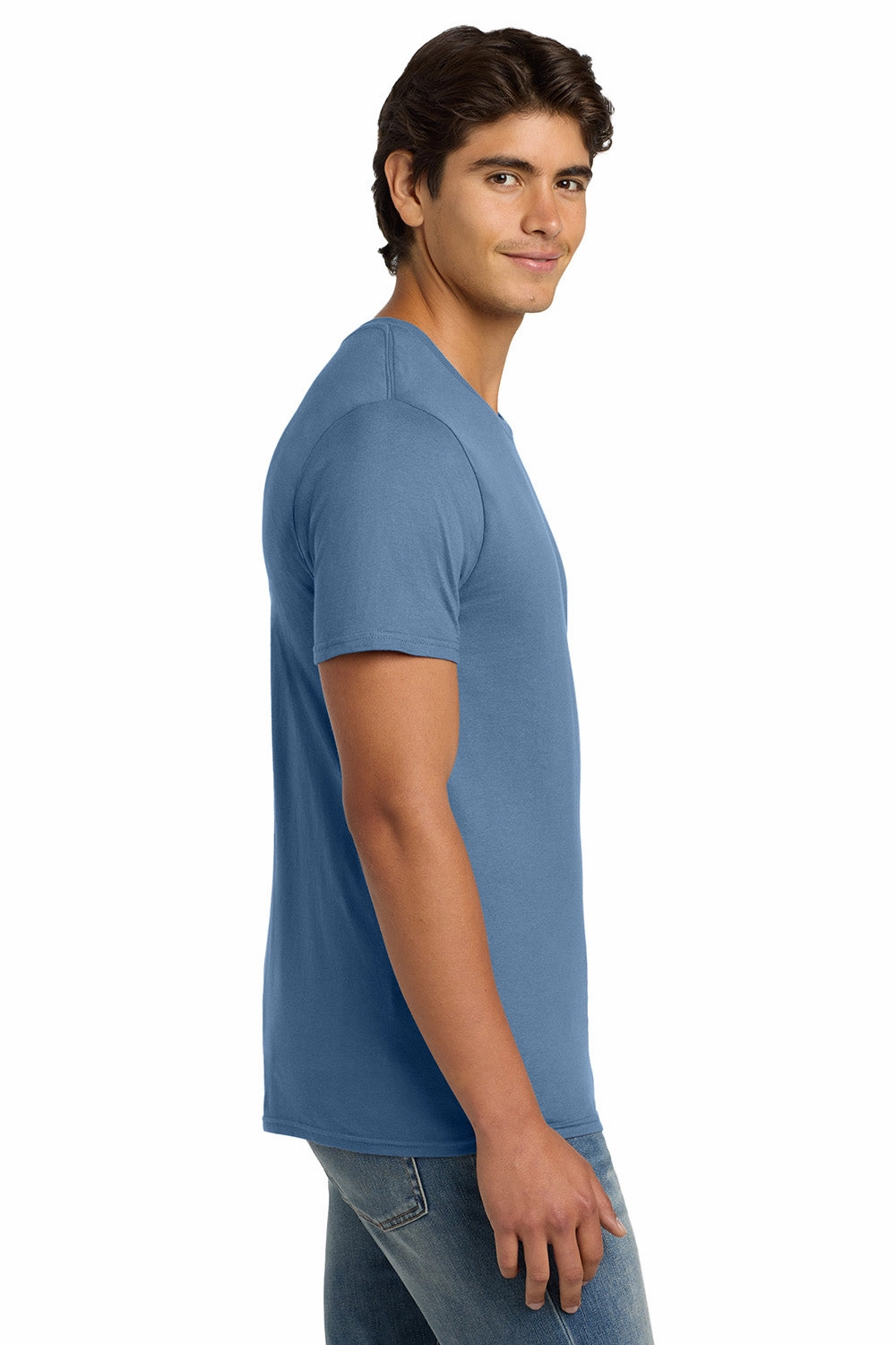 Hanes Mens Nano-T Short Sleeve Crewneck T-Shirt - Denim Blue