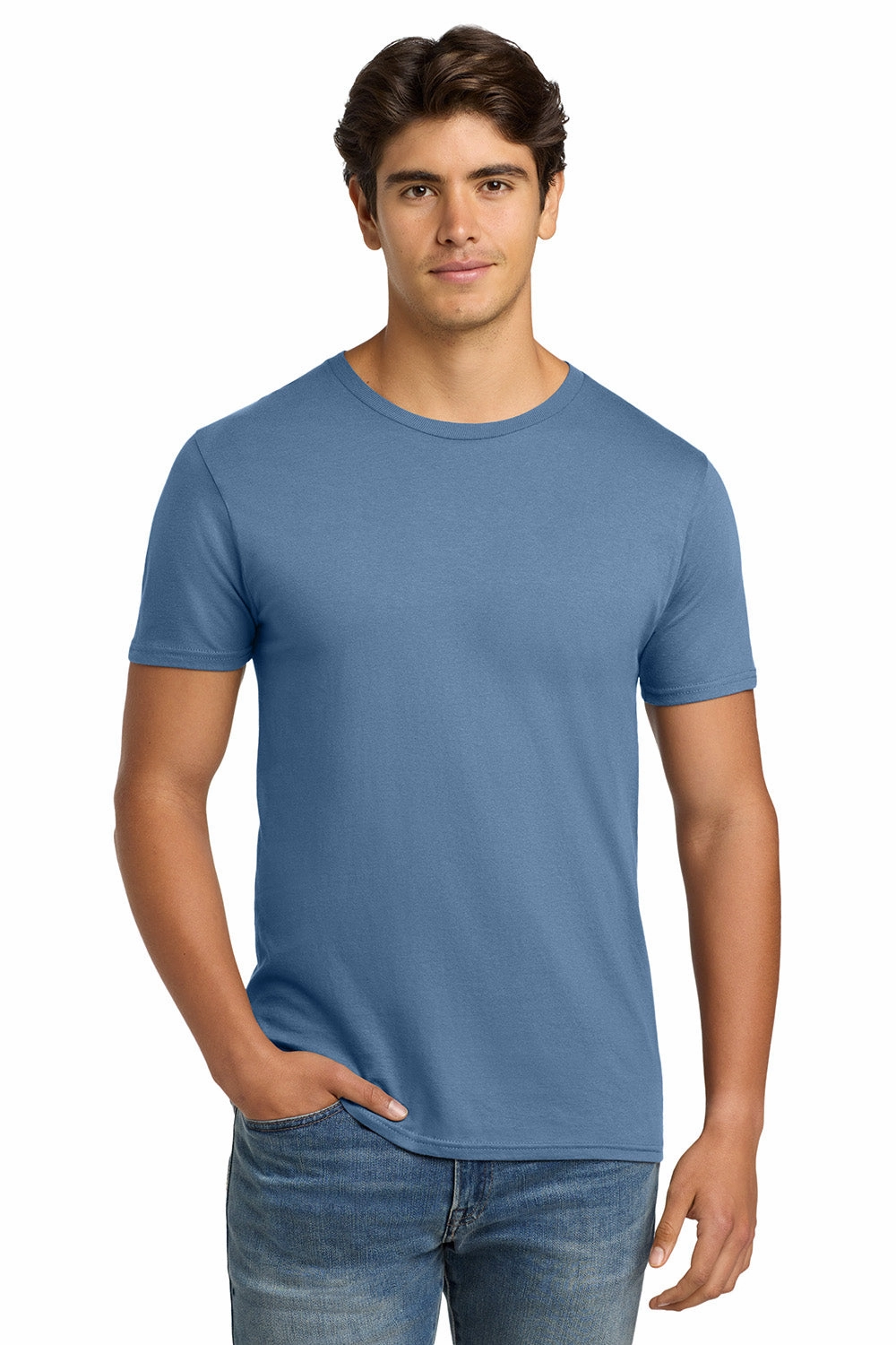 Hanes Mens Nano-T Short Sleeve Crewneck T-Shirt - Denim Blue