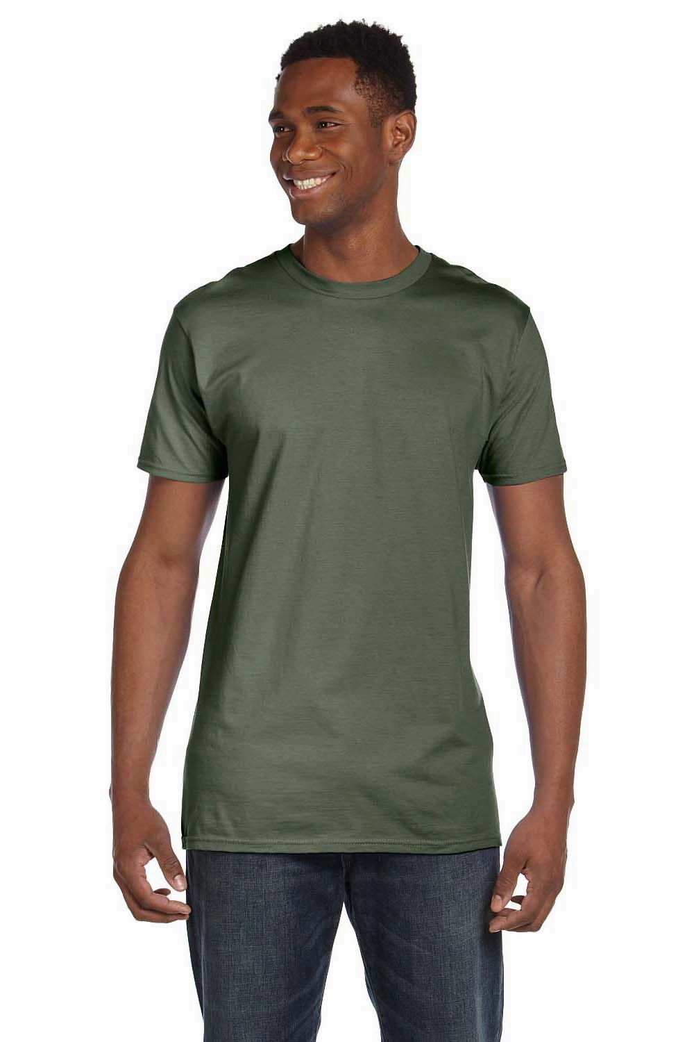 Hanes Mens Nano-T Short Sleeve Crewneck T-Shirt - Fatigue Green