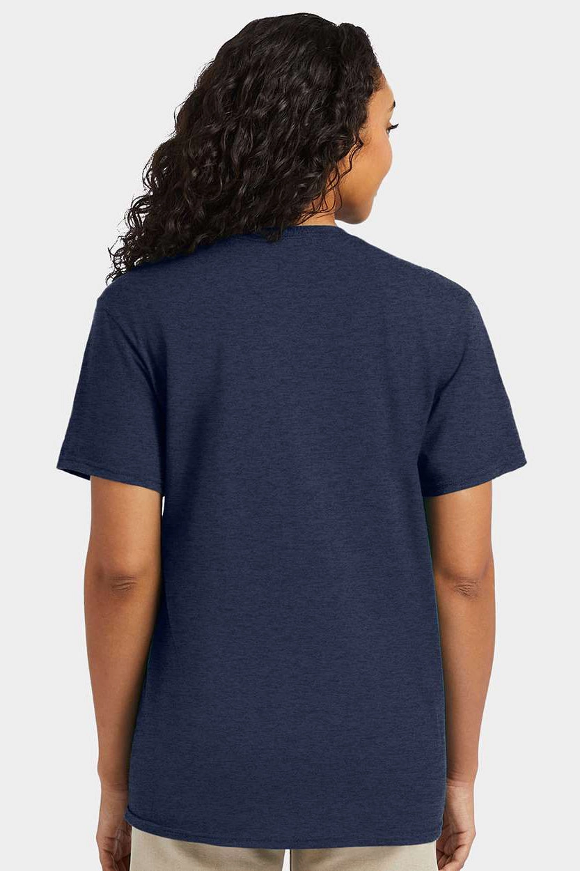 Hanes Mens Nano-T Short Sleeve Crewneck T-Shirt - Heather Navy Blue