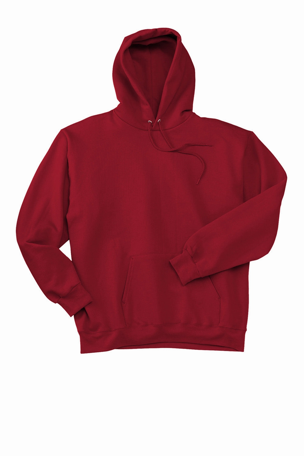 Hanes Mens Ultimate Cotton PrintPro XP Pill Resistant Hooded Sweatshirt Hoodie w/ Pouch Pocket - Deep Red