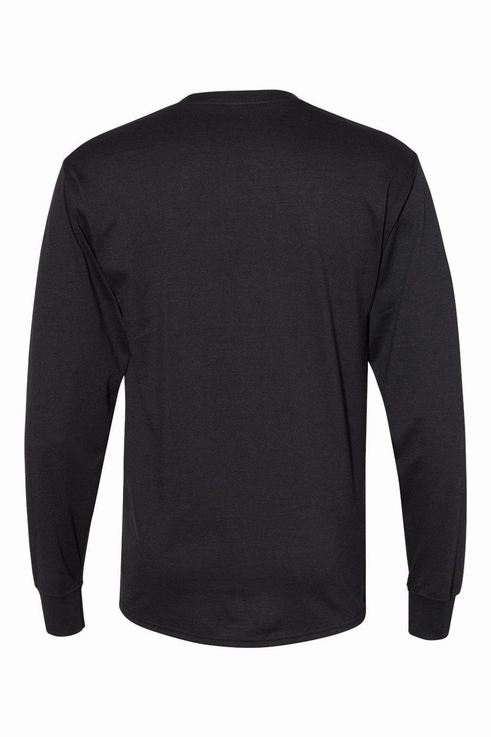 Hanes Mens Workwear UPF 50  Long Sleeve Crewneck T-Shirt w/ Pocket - Black