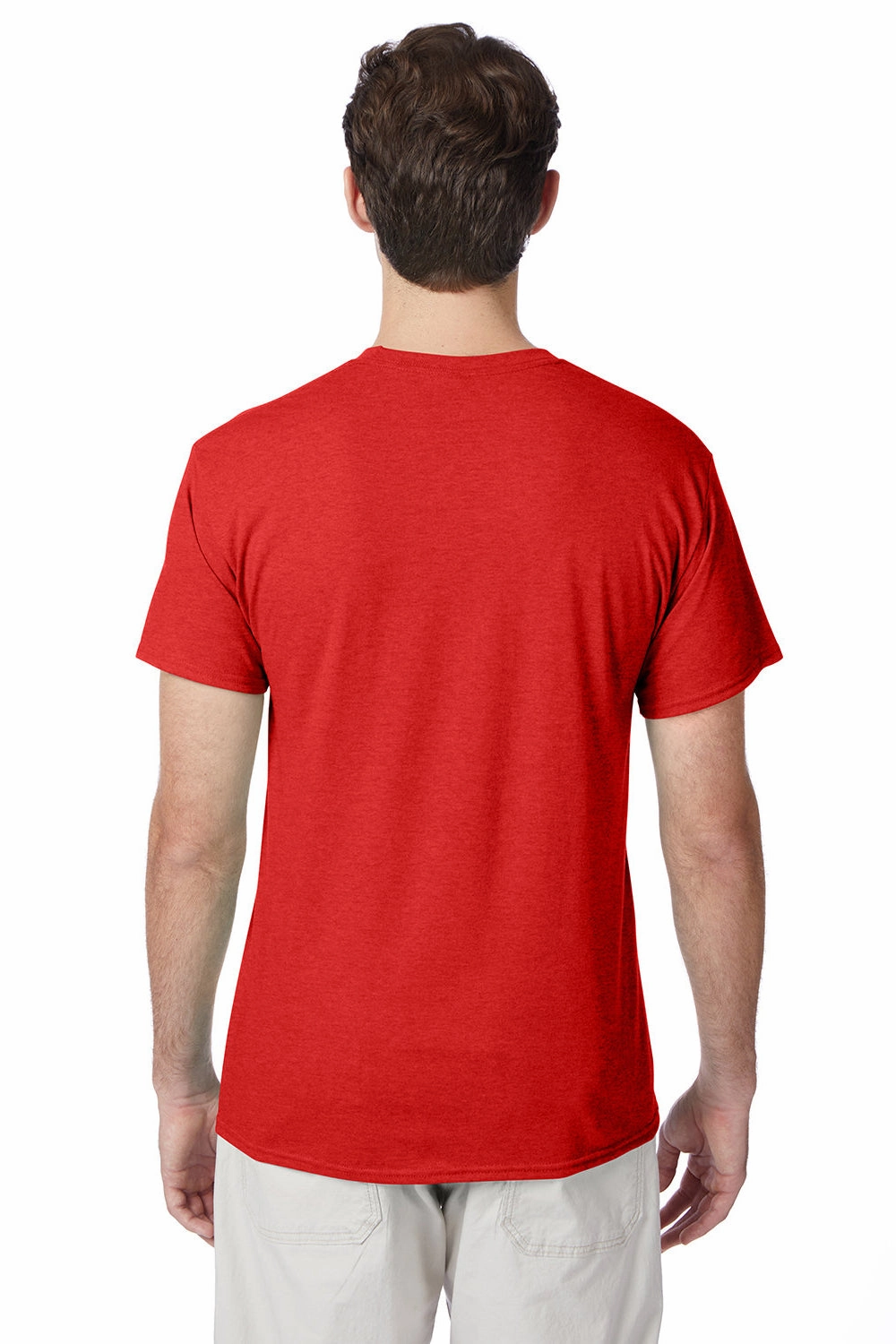 Hanes Mens X-Temp FreshIQ Moisture Wicking Short Sleeve Crewneck T-Shirt - Heather Poppy Red