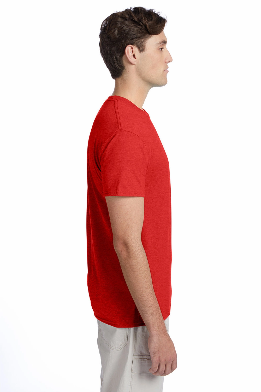 Hanes Mens X-Temp FreshIQ Moisture Wicking Short Sleeve Crewneck T-Shirt - Heather Poppy Red