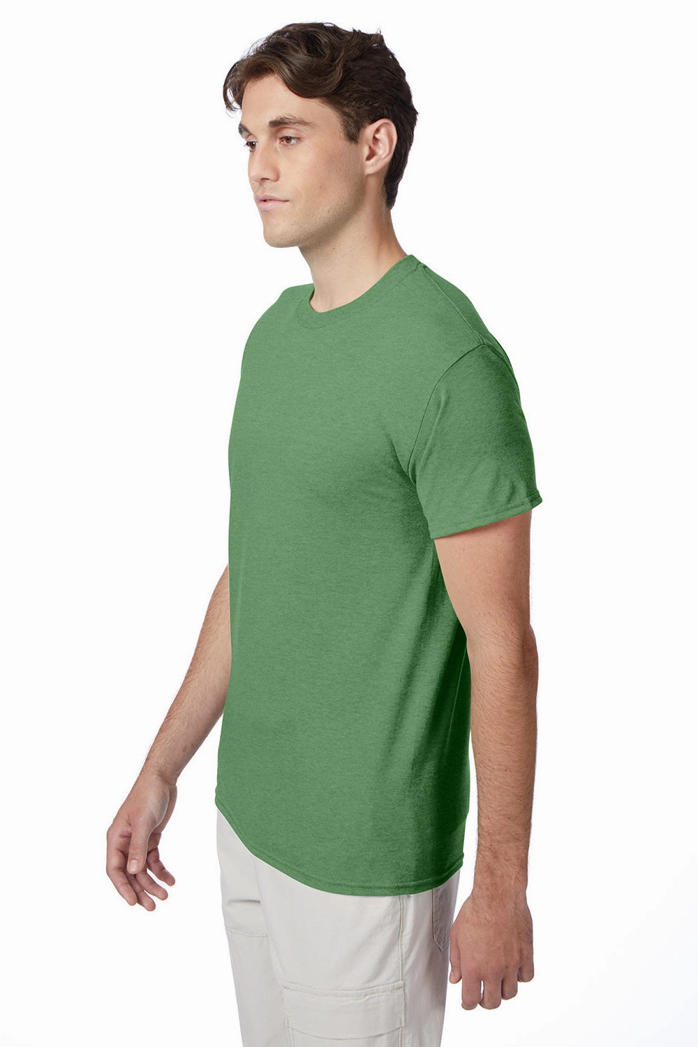 Hanes Mens X-Temp FreshIQ Moisture Wicking Short Sleeve Crewneck T-Shirt - Heather True Green