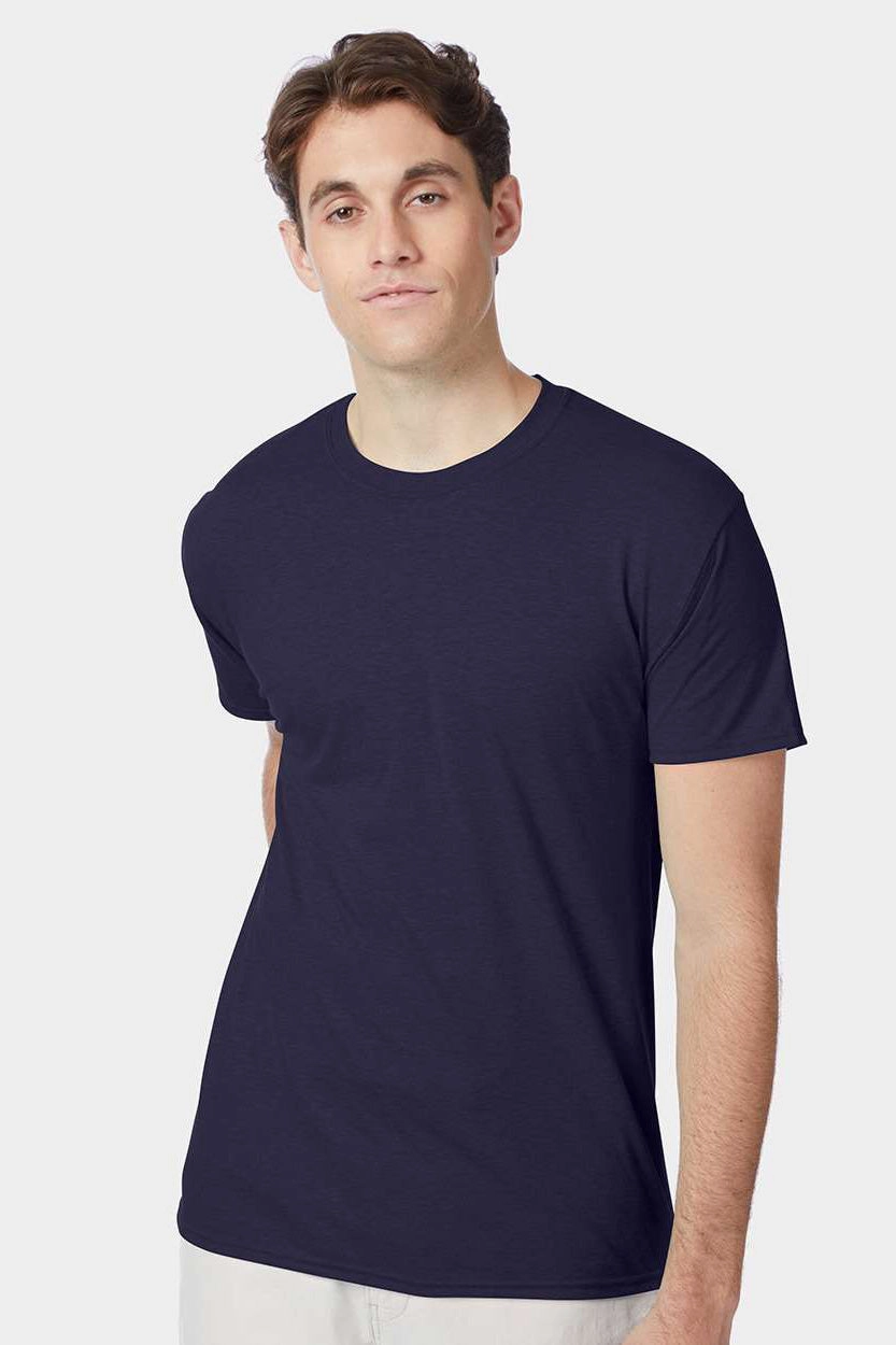 Hanes Mens X-Temp FreshIQ Moisture Wicking Short Sleeve Crewneck T-Shirt - Navy Blue