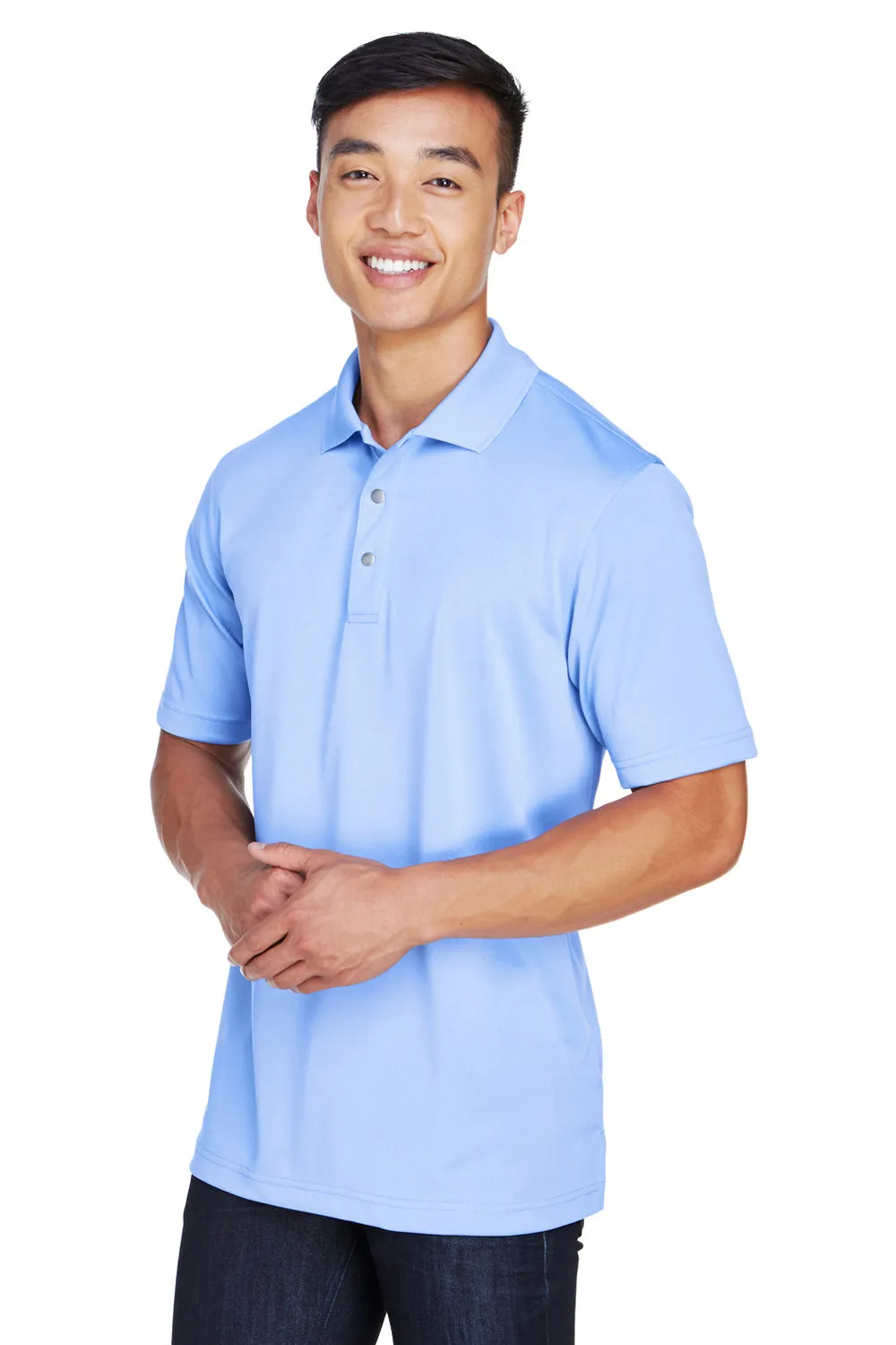 Harriton Mens Advantage Moisture Wicking Short Sleeve Polo Shirt - Industry Blue