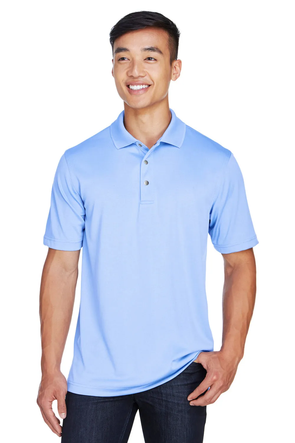 Harriton Mens Advantage Moisture Wicking Short Sleeve Polo Shirt - Industry Blue