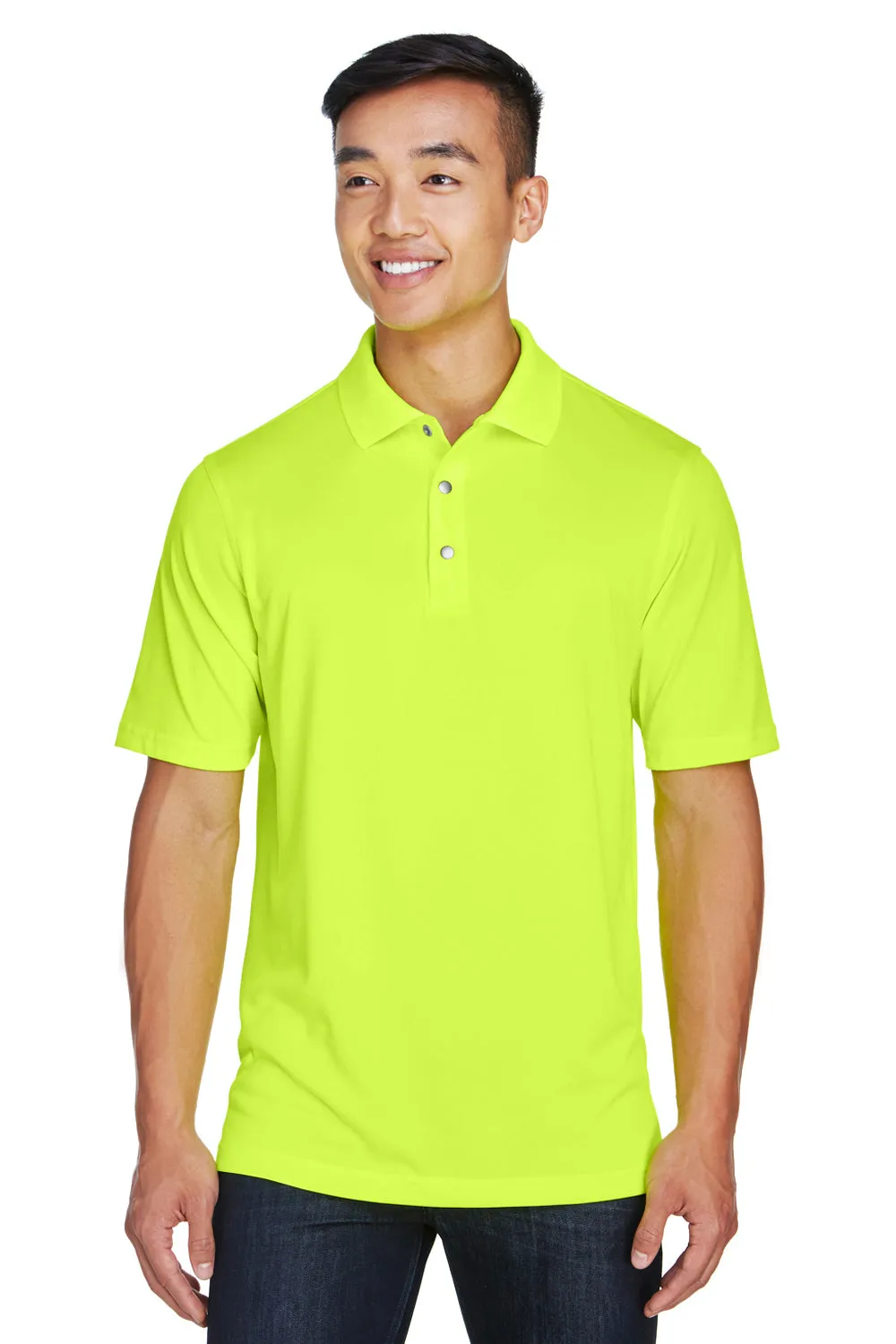 Harriton Mens Advantage Moisture Wicking Short Sleeve Polo Shirt - Safety Yellow