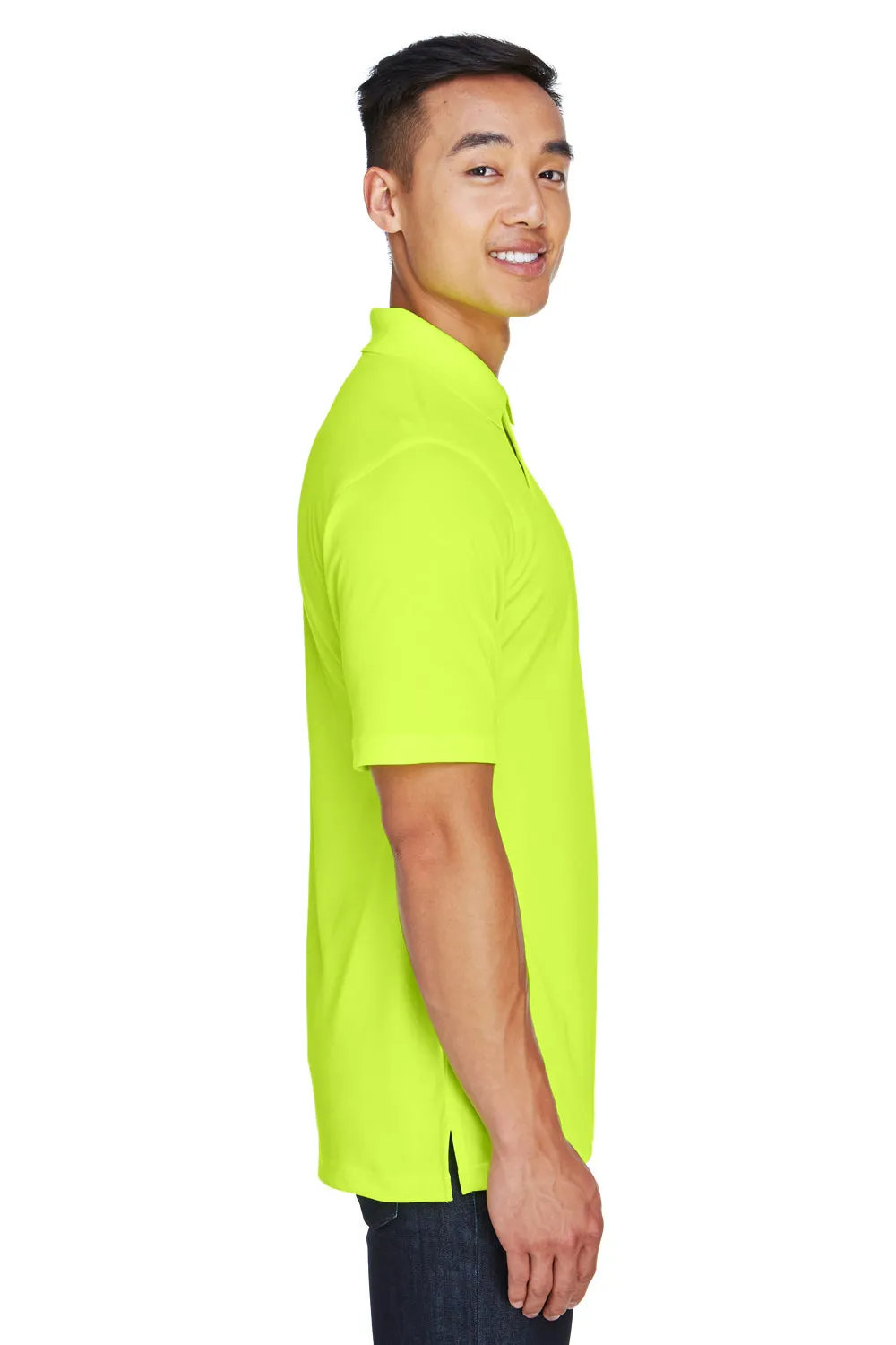 Harriton Mens Advantage Moisture Wicking Short Sleeve Polo Shirt - Safety Yellow