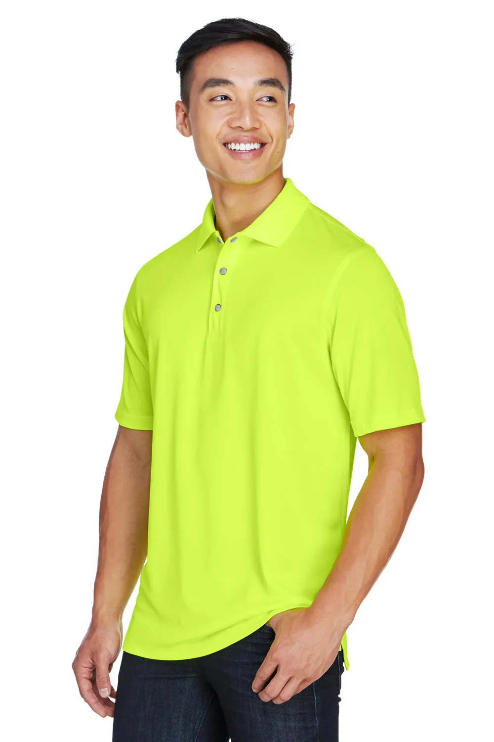 Harriton Mens Advantage Moisture Wicking Short Sleeve Polo Shirt - Safety Yellow