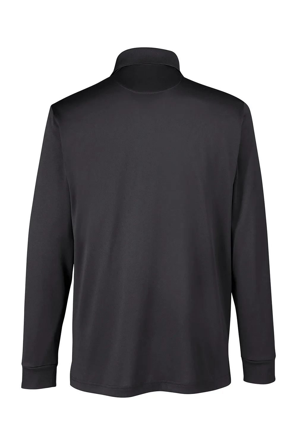 Harriton Mens Advantage Performance Moisture Wicking Long Sleeve Polo Shirt - Dark Charcoal Grey