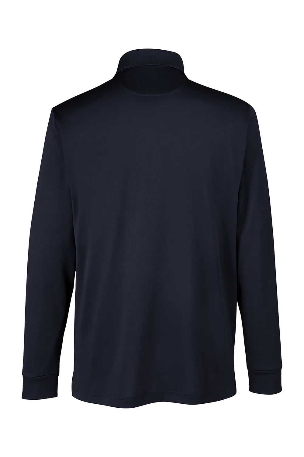 Harriton Mens Advantage Performance Moisture Wicking Long Sleeve Polo Shirt - Dark Navy Blue