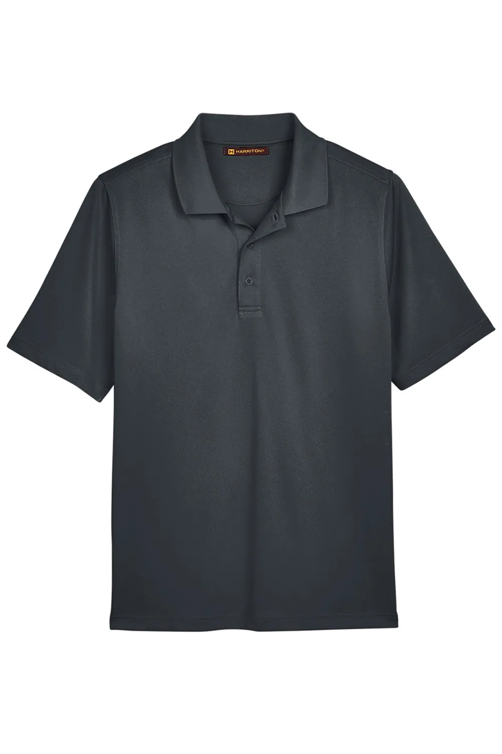 Harriton Mens Advantage Performance Moisture Wicking Short Sleeve Polo Shirt - Dark Charcoal Grey