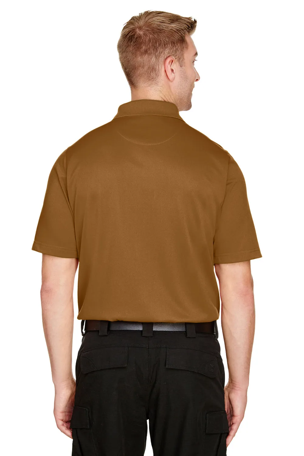 Harriton Mens Advantage Performance Moisture Wicking Short Sleeve Polo Shirt - Duck Brown