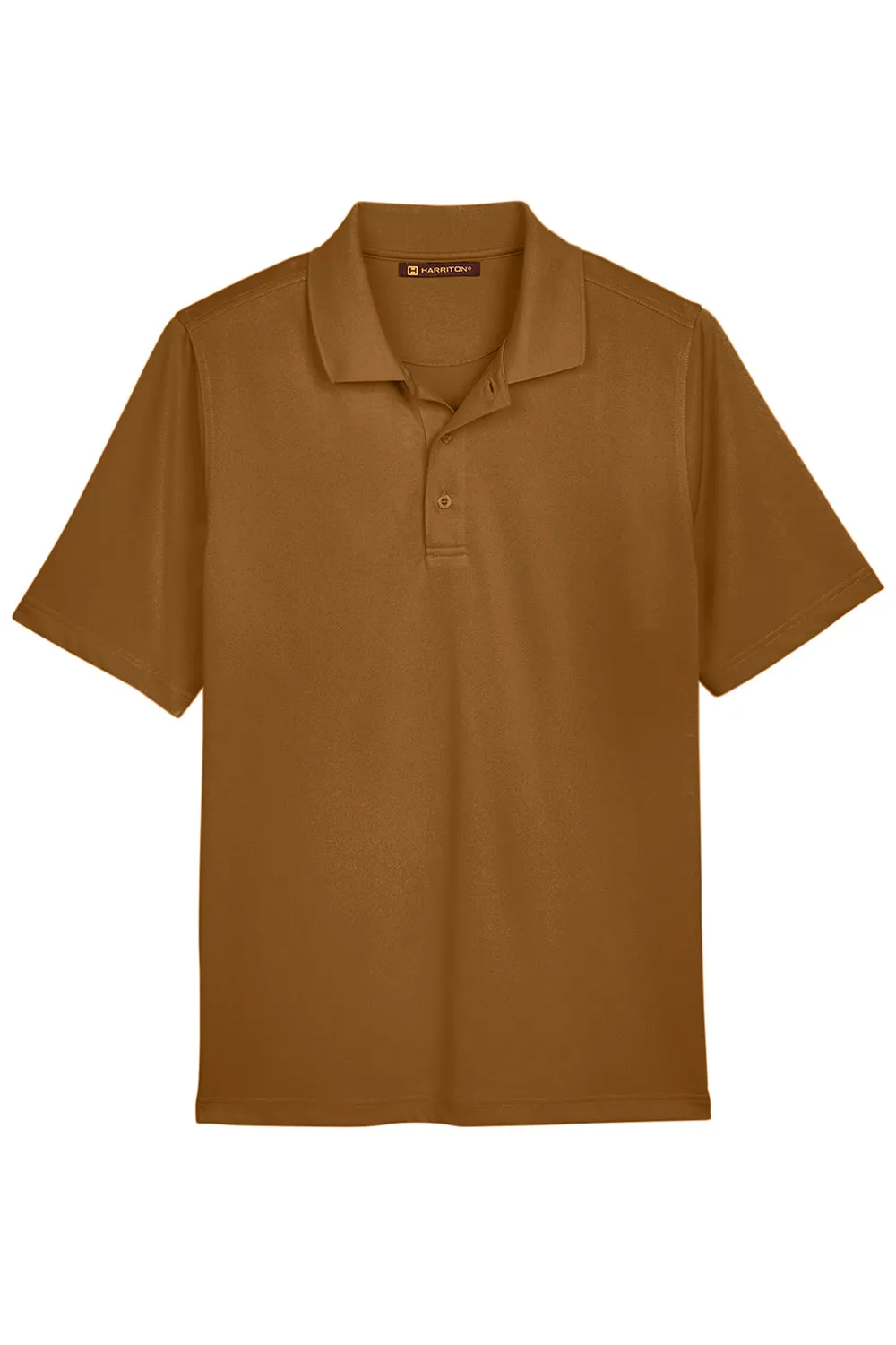 Harriton Mens Advantage Performance Moisture Wicking Short Sleeve Polo Shirt - Duck Brown