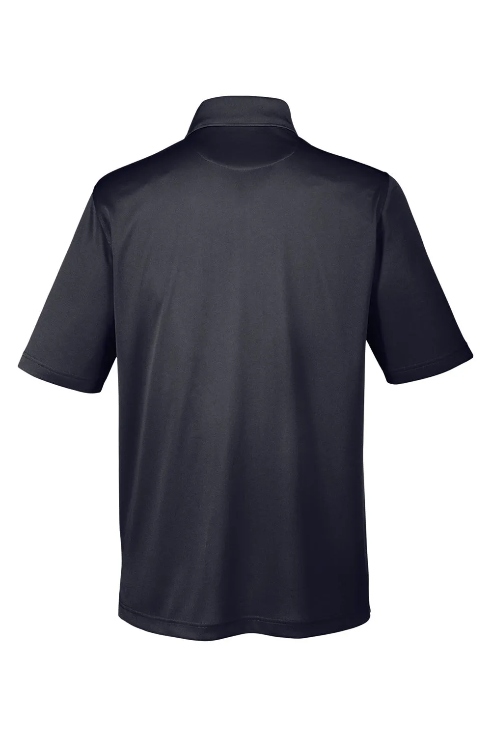 Harriton Mens Advantage Performance Moisture Wicking Short Sleeve Polo Shirt w/ Pocket - Black