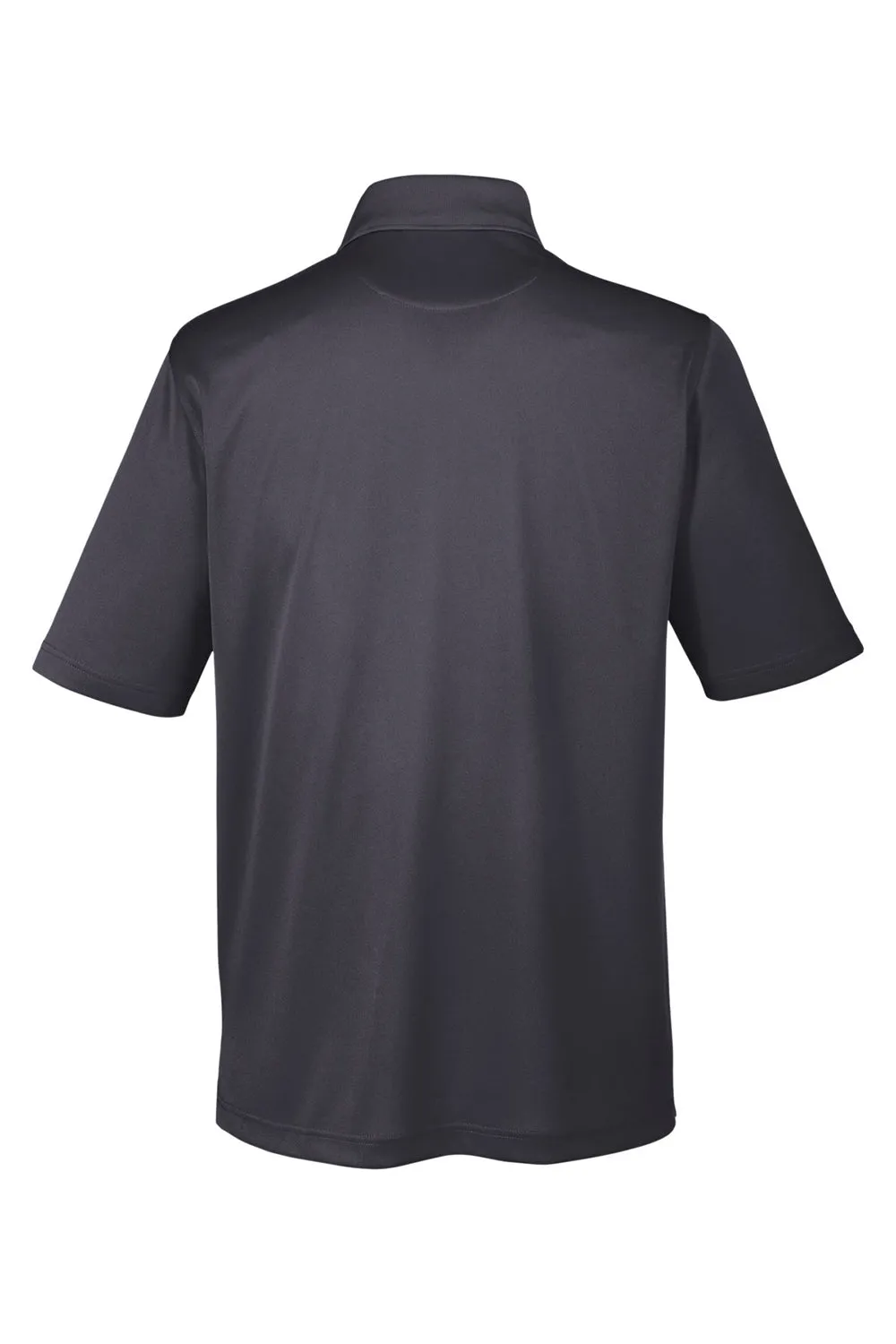Harriton Mens Advantage Performance Moisture Wicking Short Sleeve Polo Shirt w/ Pocket - Dark Charcoal Grey