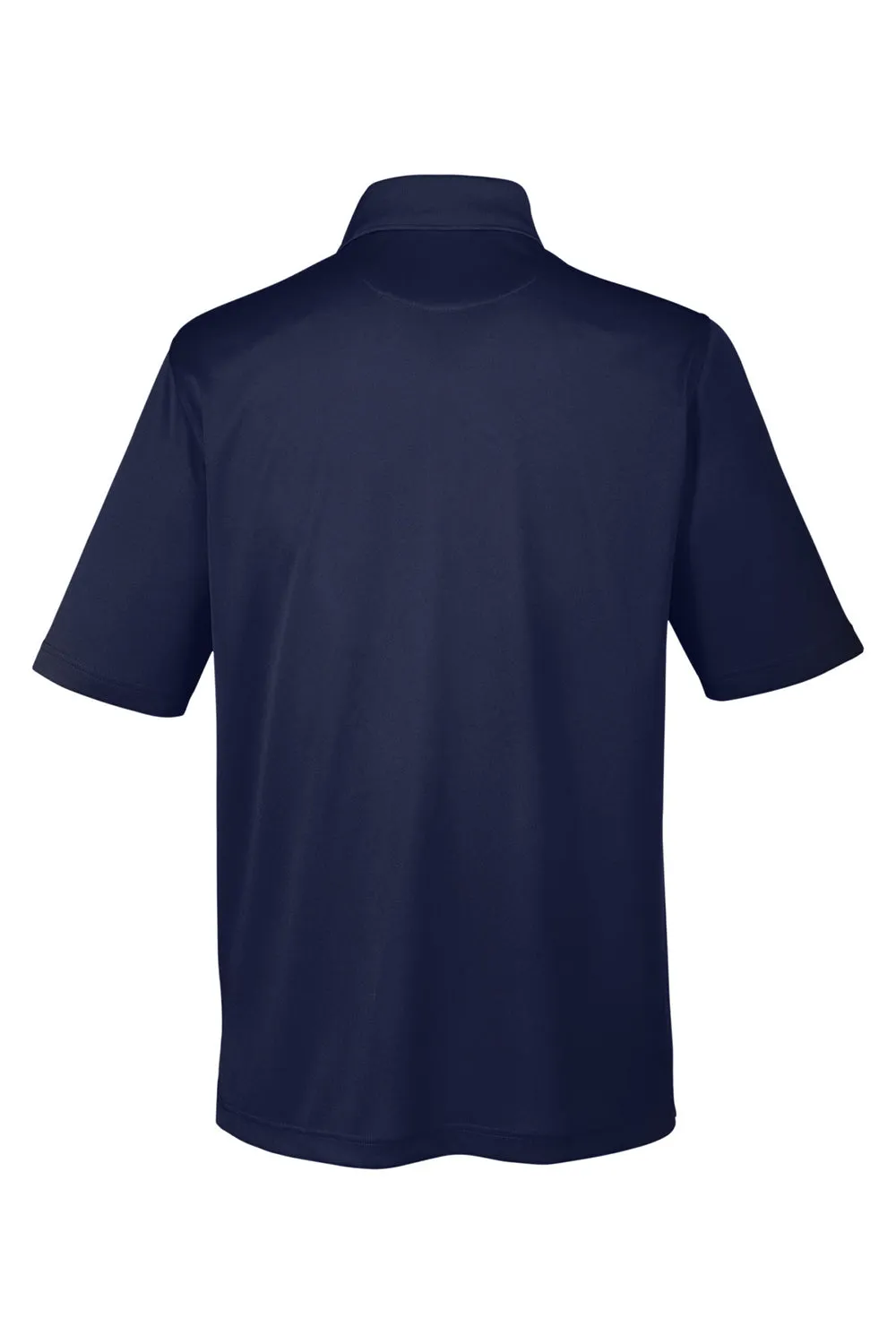 Harriton Mens Advantage Performance Moisture Wicking Short Sleeve Polo Shirt w/ Pocket - Dark Navy Blue