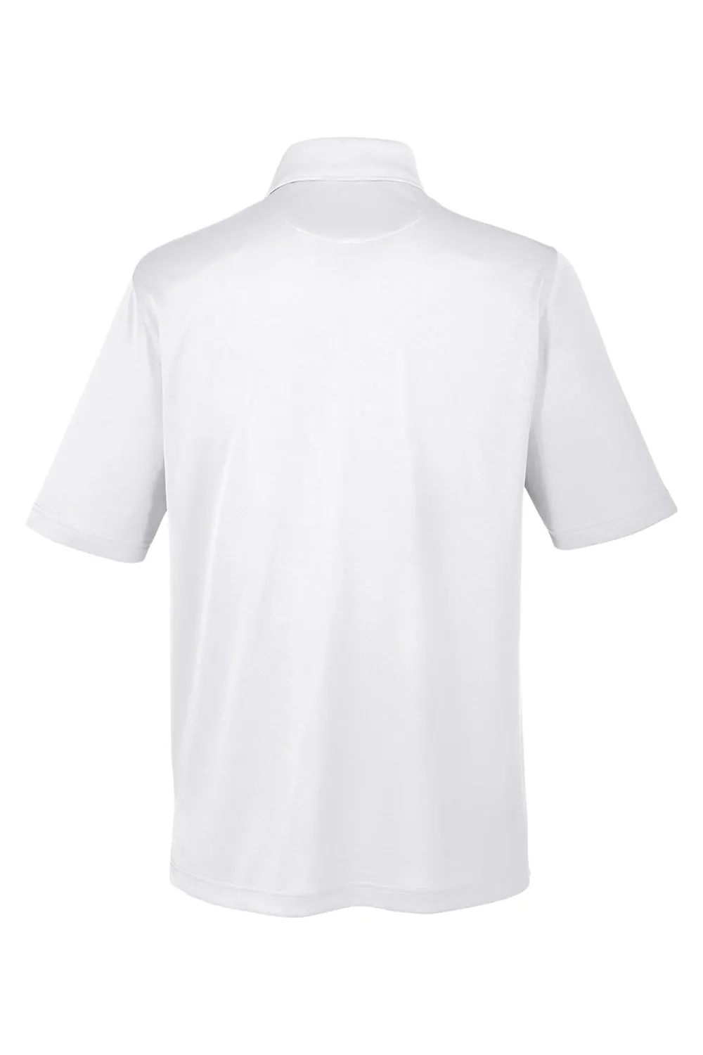 Harriton Mens Advantage Performance Moisture Wicking Short Sleeve Polo Shirt w/ Pocket - White