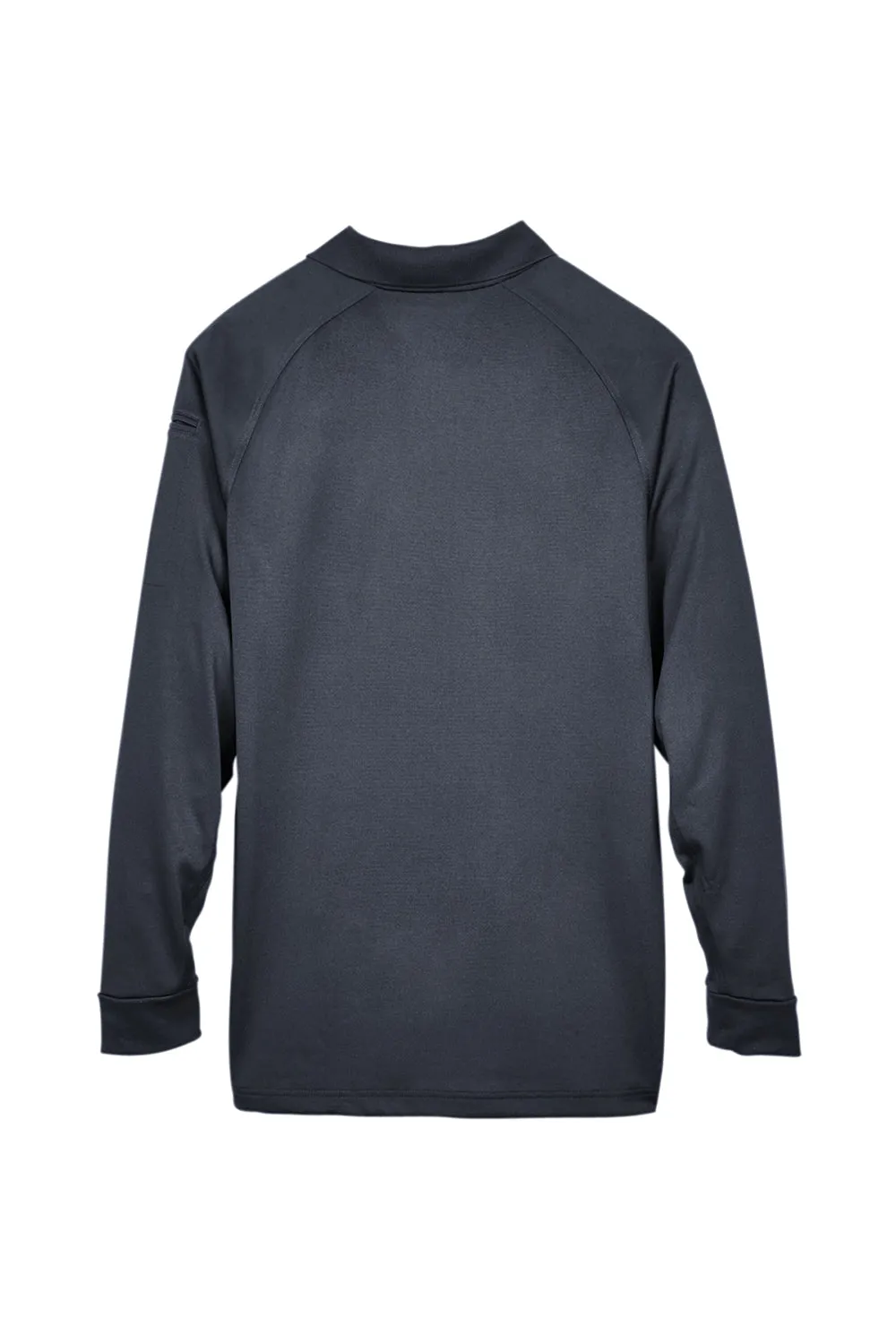 Harriton Mens Advantage Tactical Moisture Wicking Long Sleeve Polo Shirt - Dark Charcoal Grey