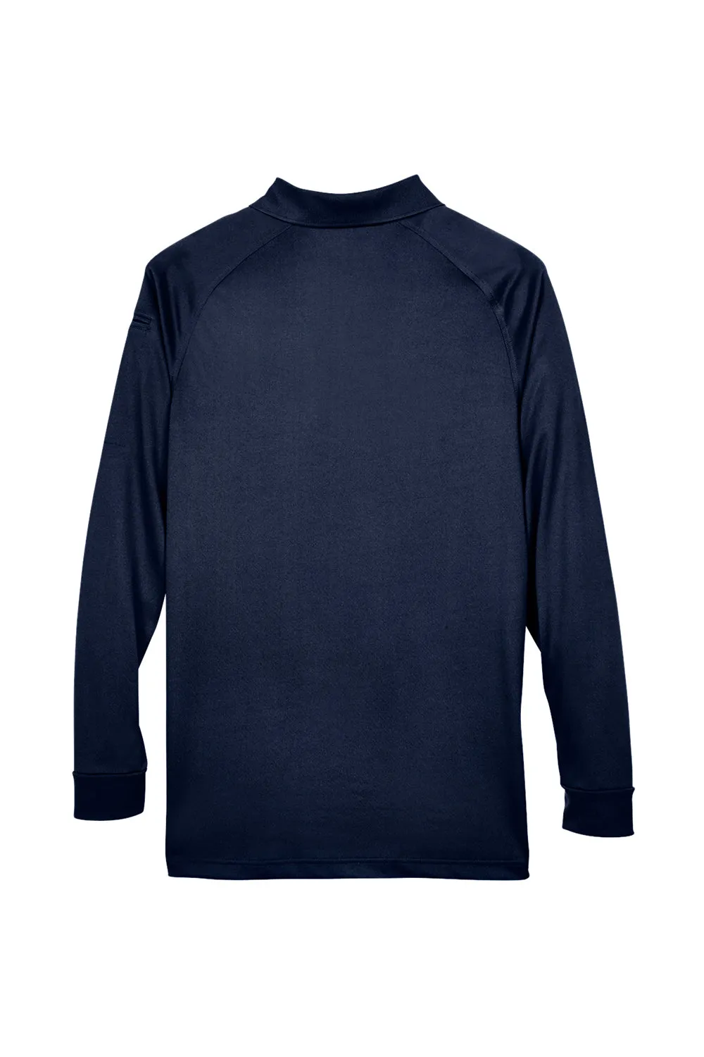 Harriton Mens Advantage Tactical Moisture Wicking Long Sleeve Polo Shirt - Dark Navy Blue