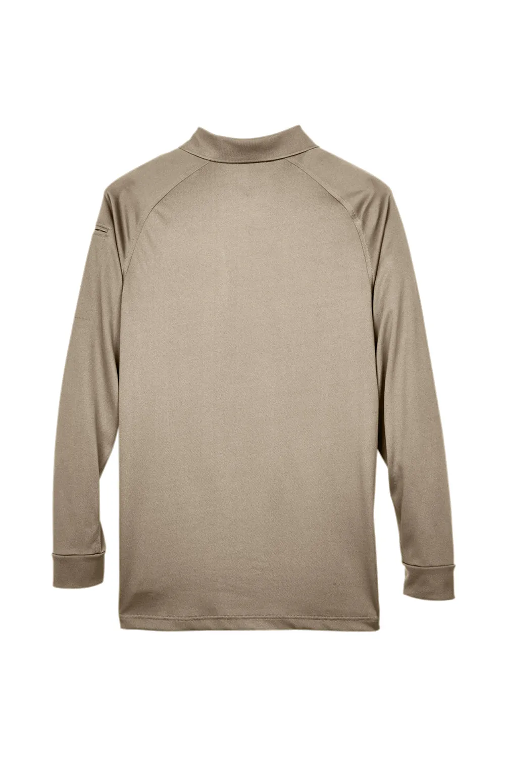 Harriton Mens Advantage Tactical Moisture Wicking Long Sleeve Polo Shirt - Desert Khaki