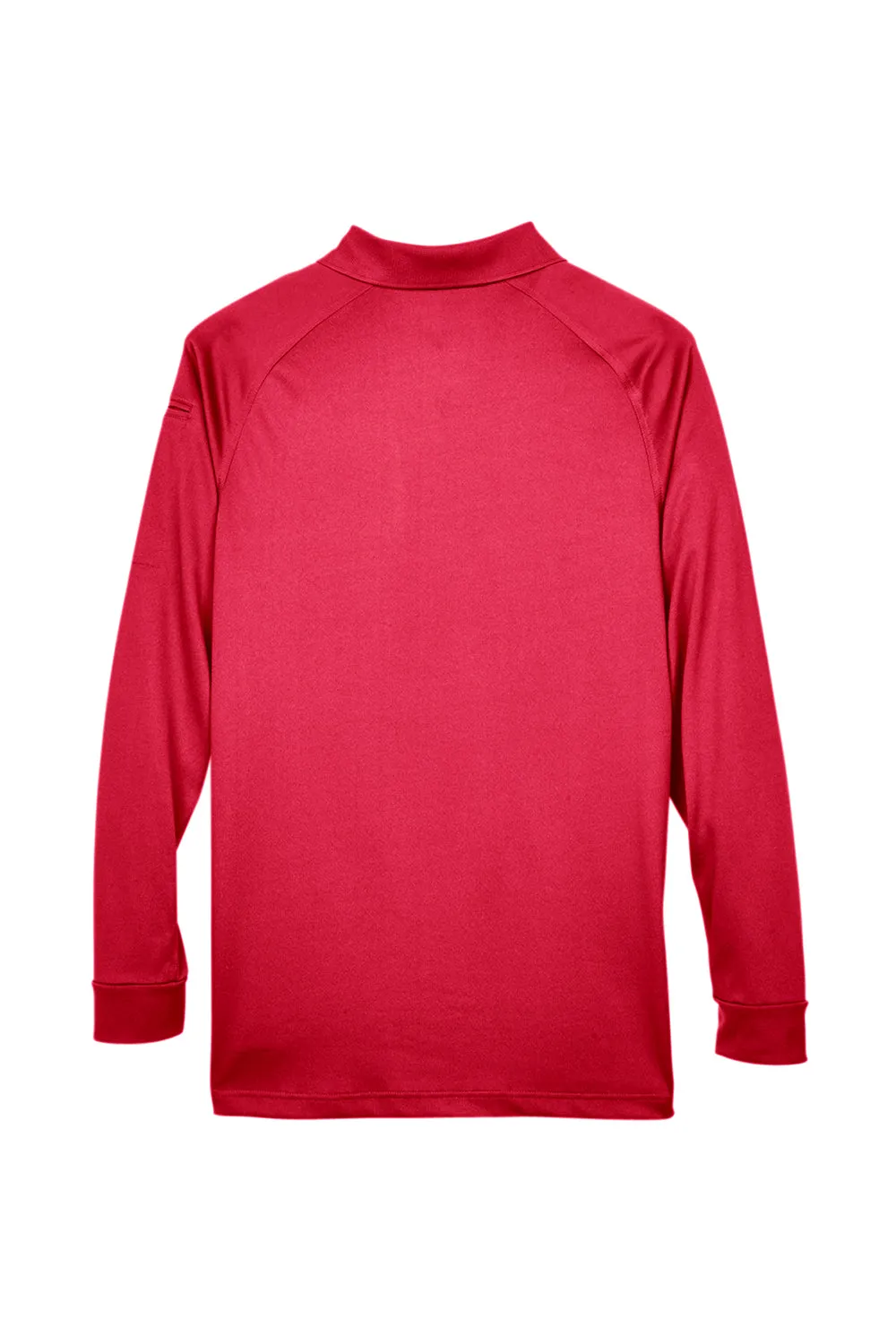 Harriton Mens Advantage Tactical Moisture Wicking Long Sleeve Polo Shirt - Red