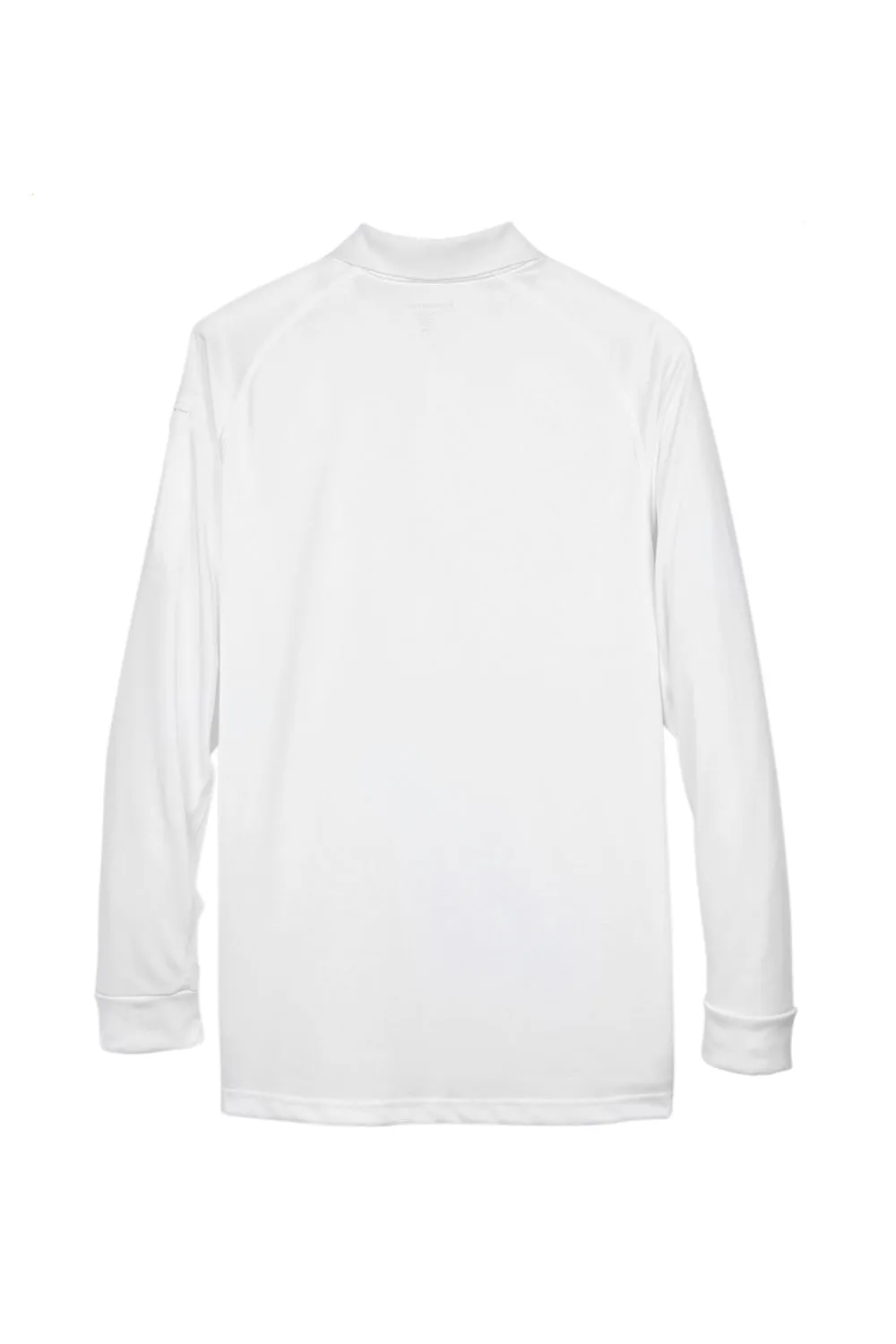 Harriton Mens Advantage Tactical Moisture Wicking Long Sleeve Polo Shirt - White
