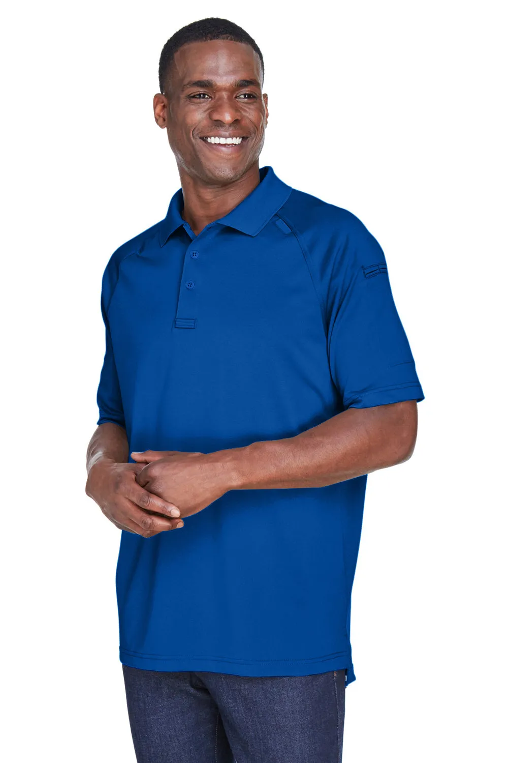 Harriton Mens Advantage Tactical Moisture Wicking Short Sleeve Polo Shirt - True Royal Blue