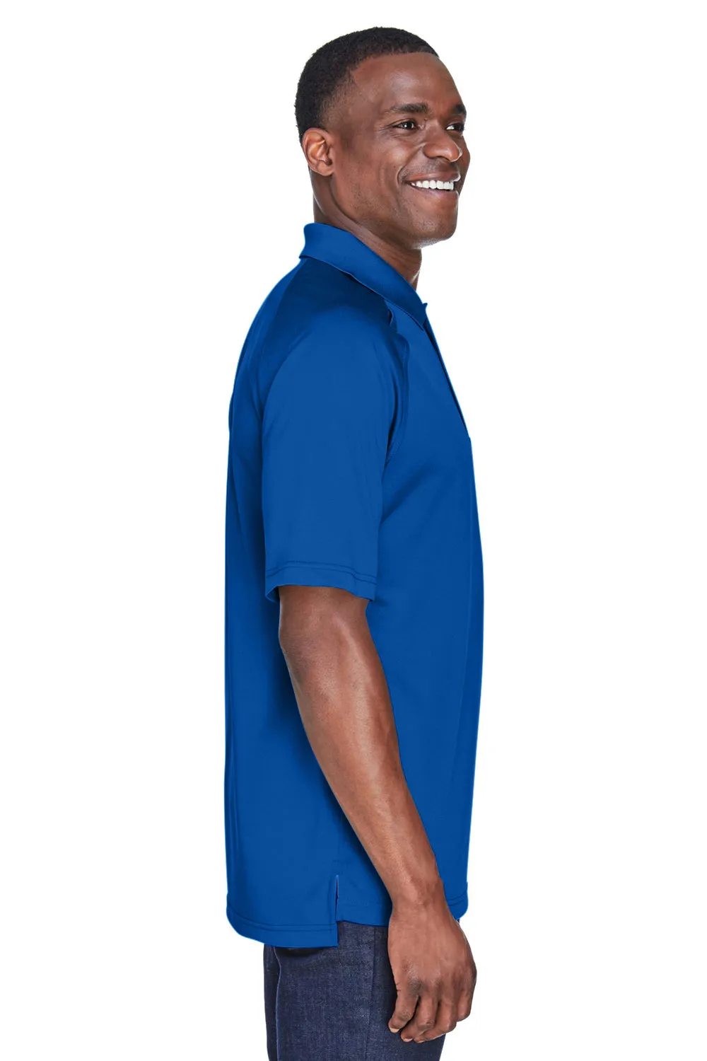 Harriton Mens Advantage Tactical Moisture Wicking Short Sleeve Polo Shirt - True Royal Blue