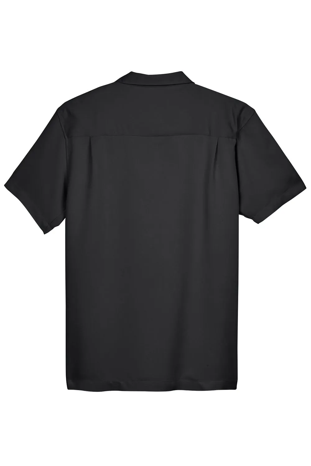 Harriton Mens Bahama Wrinkle Resistant Short Sleeve Button Down Camp Shirt w/ Pocket - Black