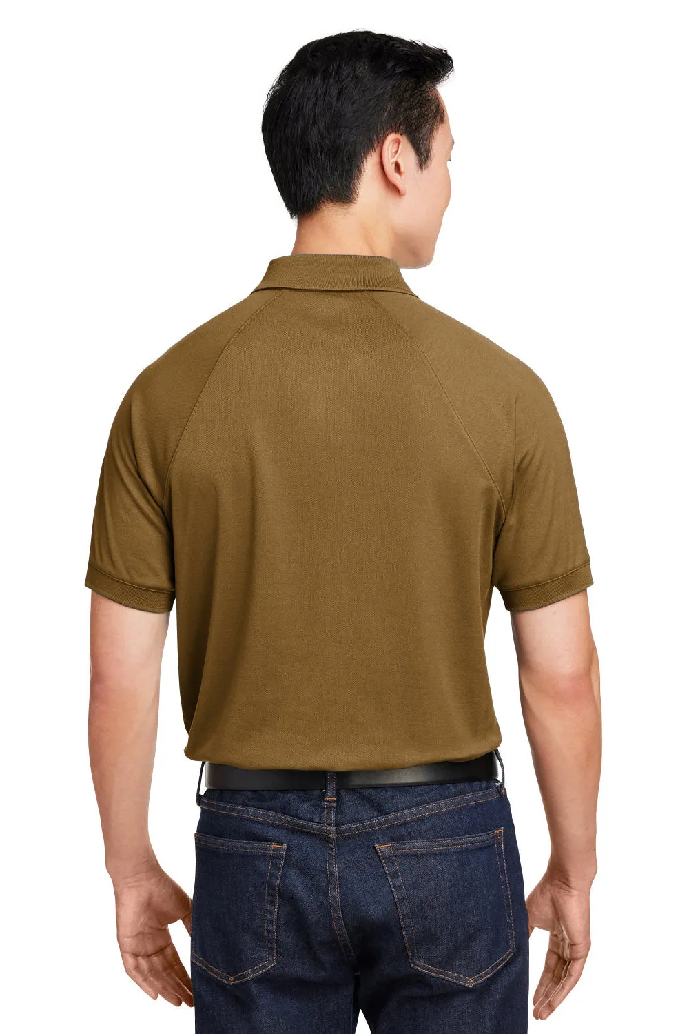 Harriton Mens Charge Moisture Wicking Short Sleeve Polo Shirt - Coyote Brown