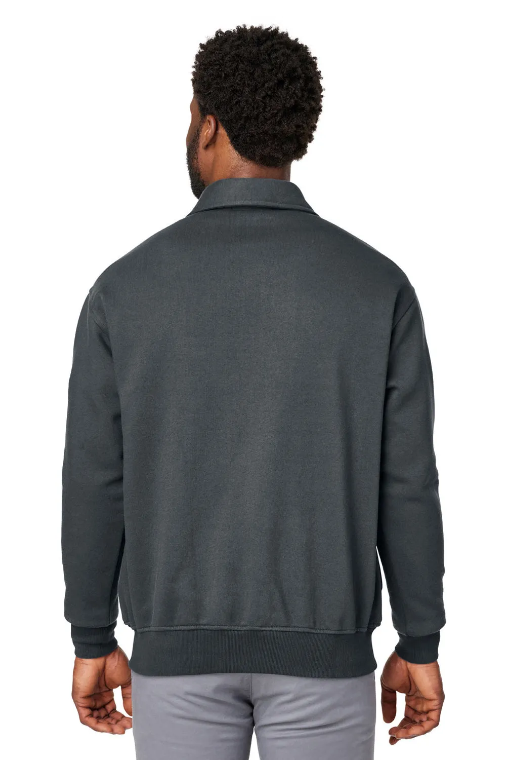Harriton Mens Climabloc Water Resistant 1/4 Zip Sweatshirt w/ Pocket - Dark Charcoal Grey