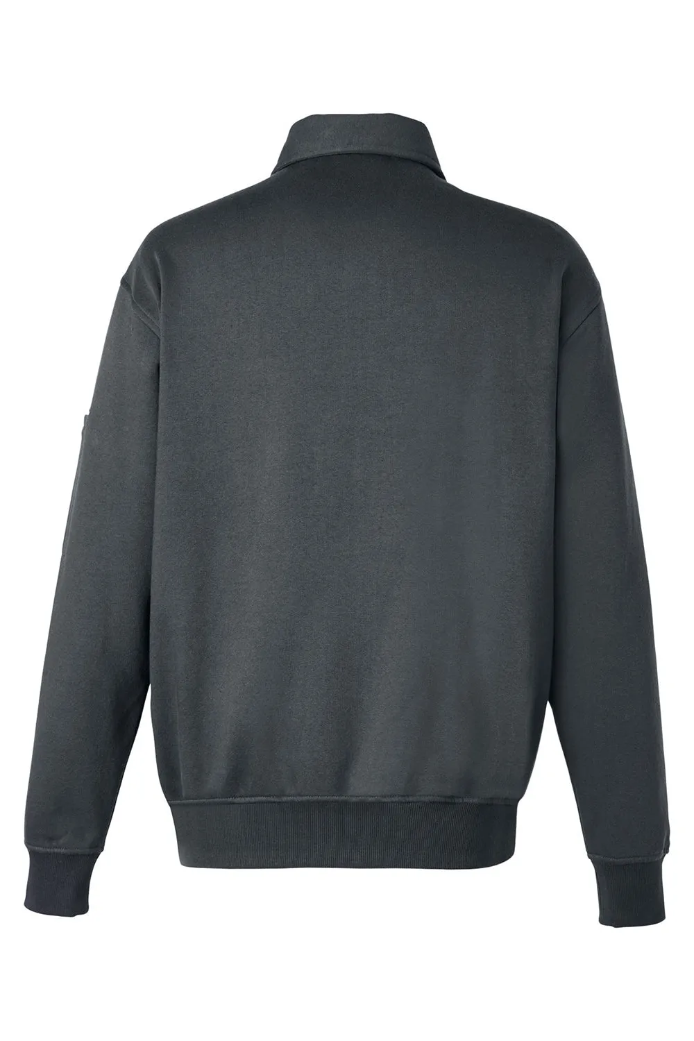 Harriton Mens Climabloc Water Resistant 1/4 Zip Sweatshirt w/ Pocket - Dark Charcoal Grey