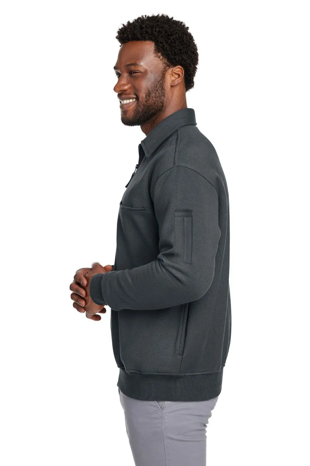 Harriton Mens Climabloc Water Resistant 1/4 Zip Sweatshirt w/ Pocket - Dark Charcoal Grey