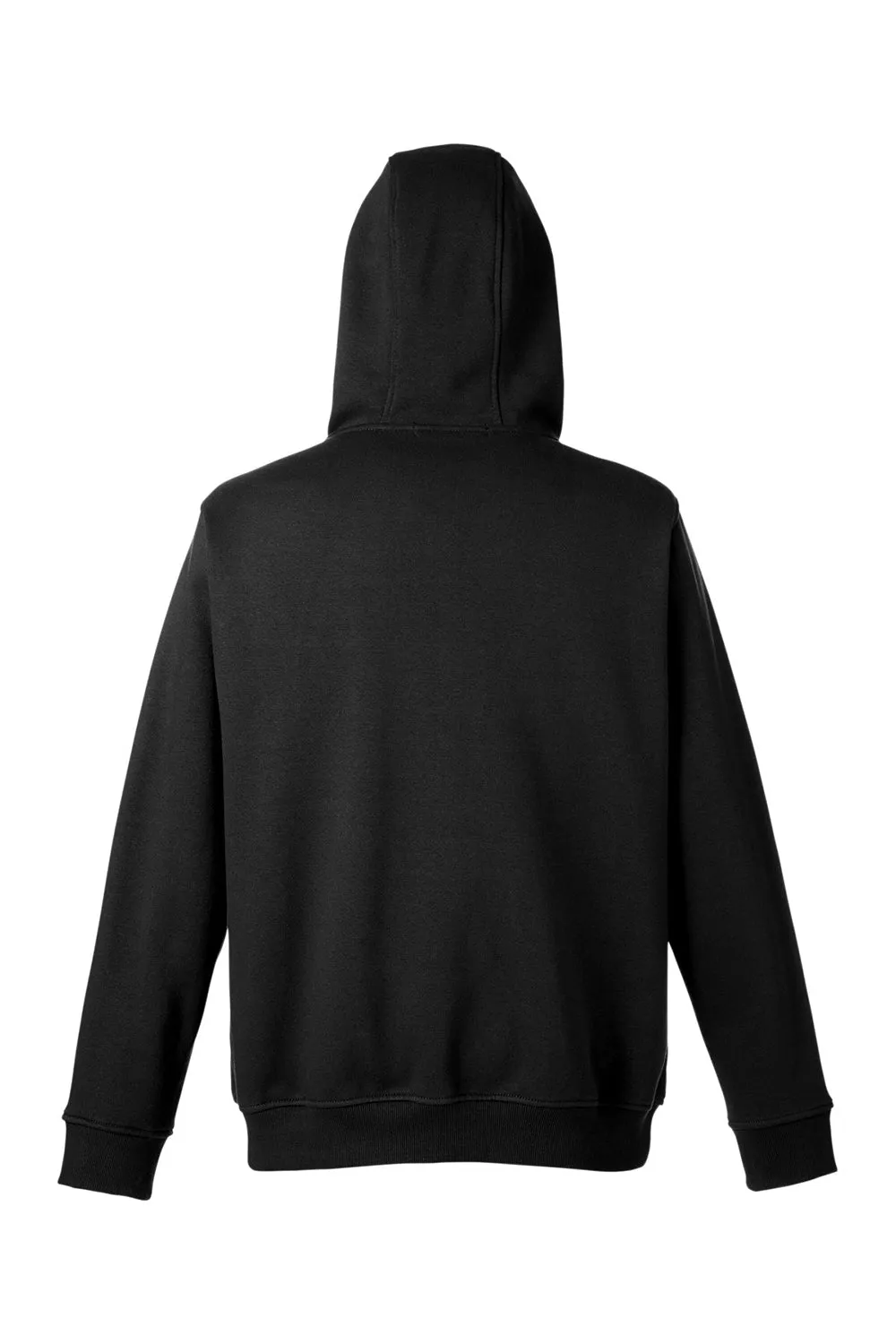 Harriton Mens Climabloc Water Resistant Full Zip Hooded Sweatshirt Hoodie w/ Pockets - Black