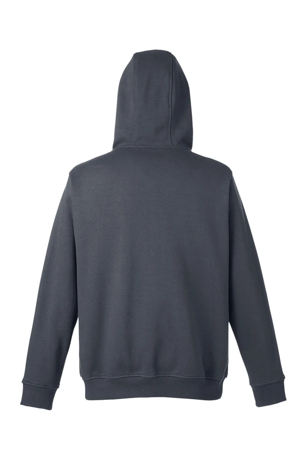 Harriton Mens Climabloc Water Resistant Full Zip Hooded Sweatshirt Hoodie w/ Pockets - Dark Charcoal Grey