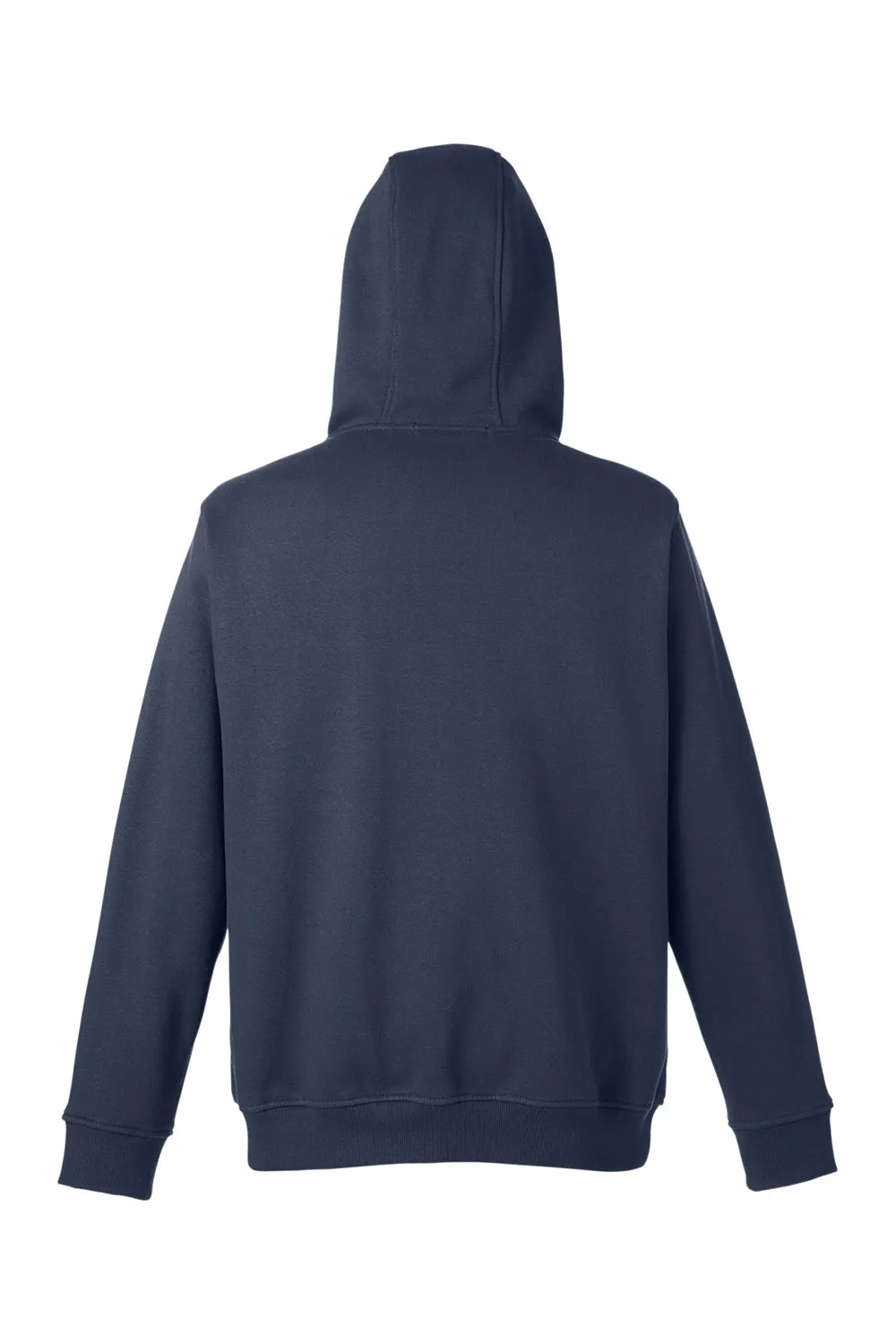 Harriton Mens Climabloc Water Resistant Full Zip Hooded Sweatshirt Hoodie w/ Pockets - Dark Navy Blue