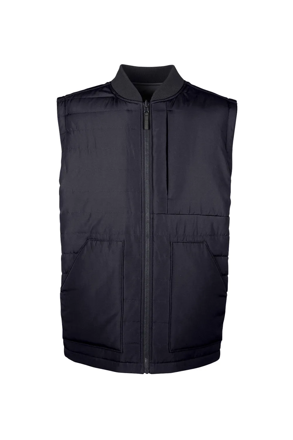 Harriton Mens Dockside Reversible Water Resistant Full Zip Vest - Black/Dark Charcoal Grey - Closeout