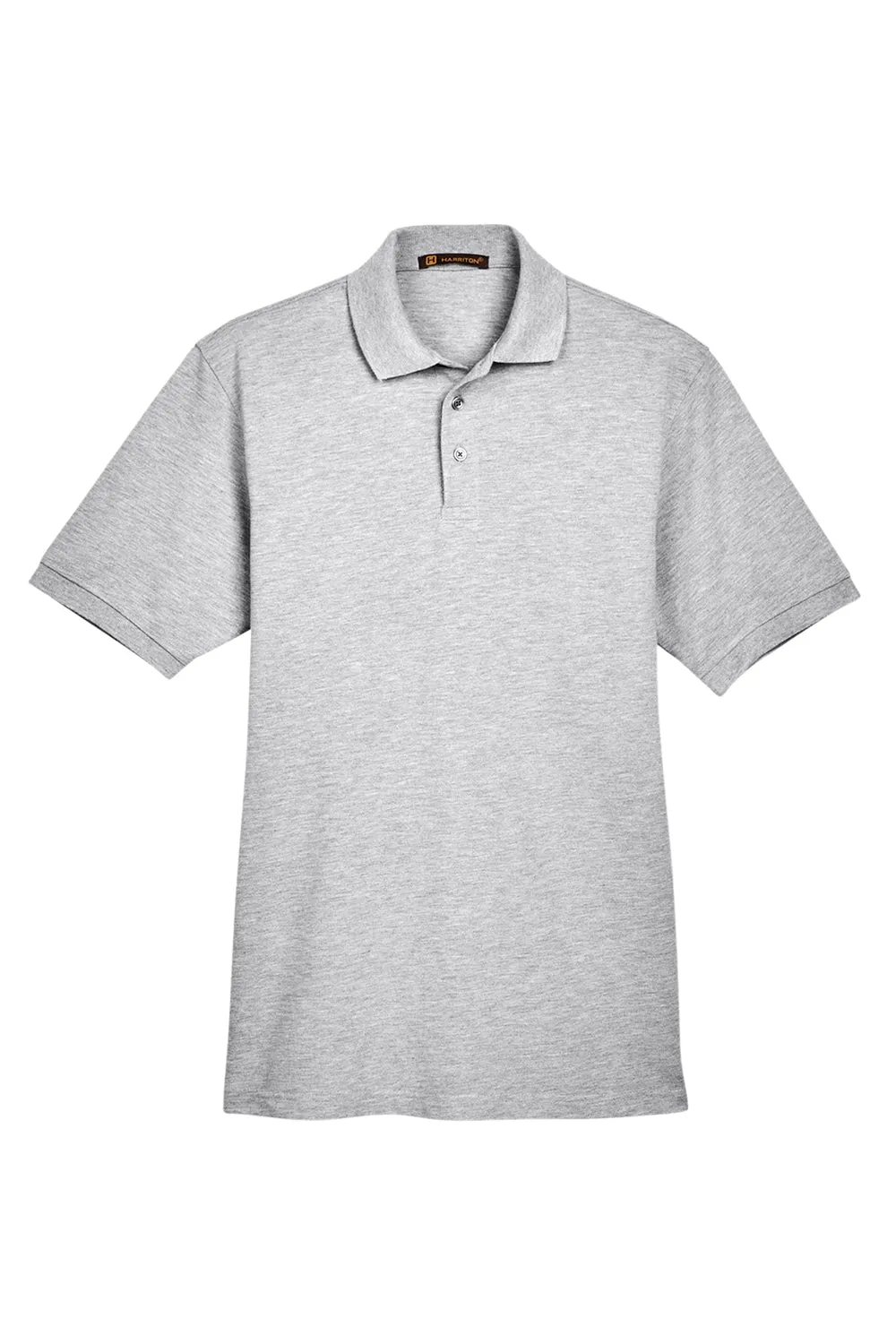 Harriton Mens Easy Blend Wrinkle Resistant Short Sleeve Polo Shirt - Heather Grey