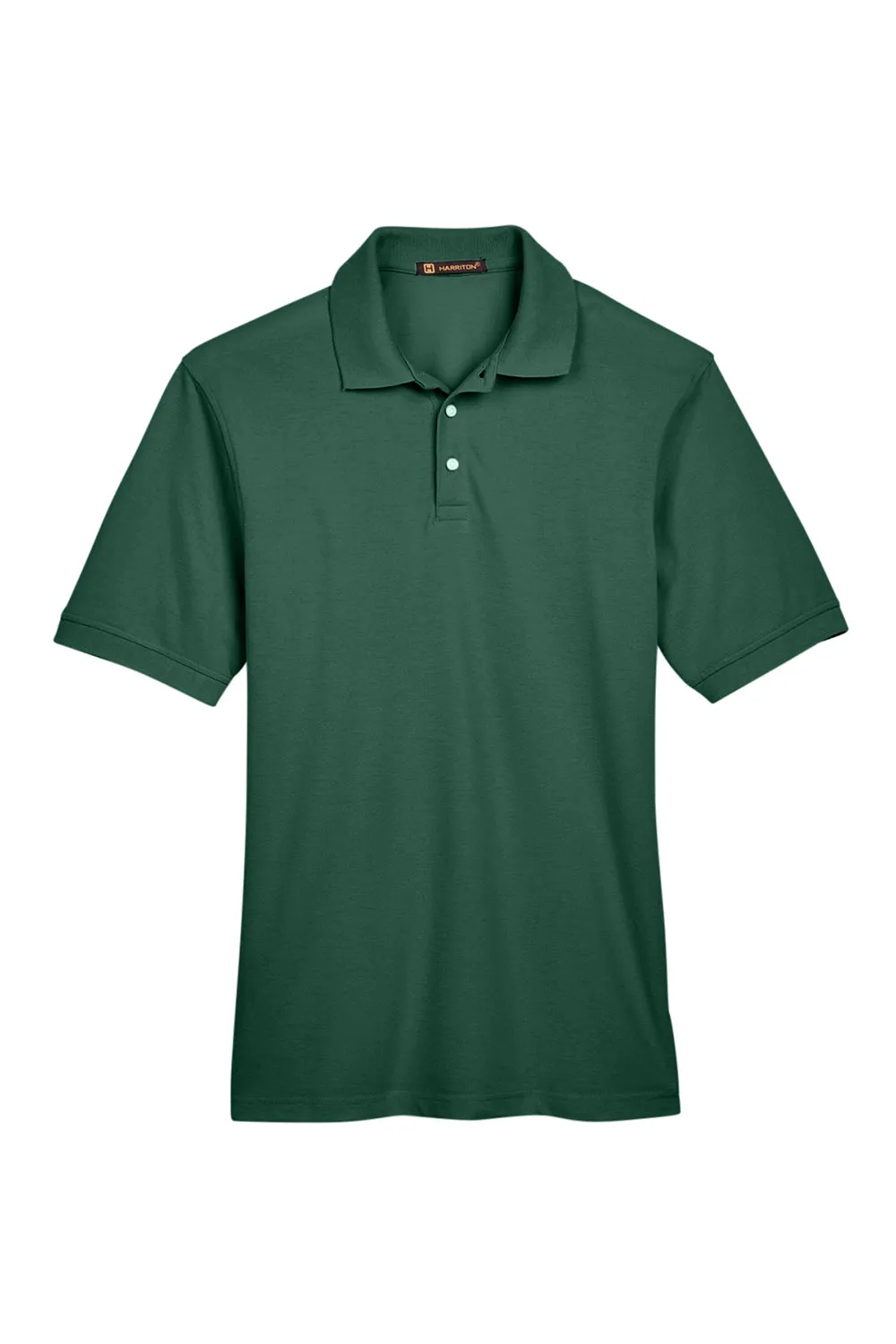 Harriton Mens Easy Blend Wrinkle Resistant Short Sleeve Polo Shirt - Hunter Green