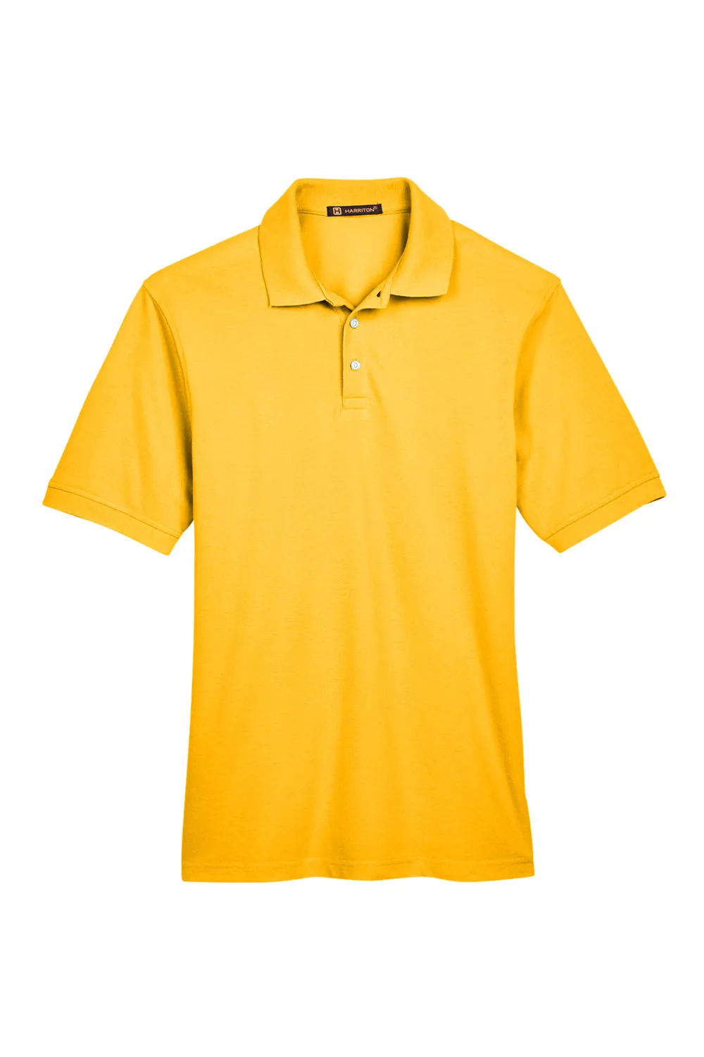 Harriton Mens Easy Blend Wrinkle Resistant Short Sleeve Polo Shirt - Sunray Yellow