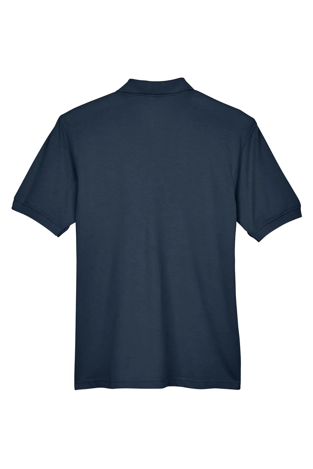 Harriton Mens Easy Blend Wrinkle Resistant Short Sleeve Polo Shirt w/ Pocket - Navy Blue