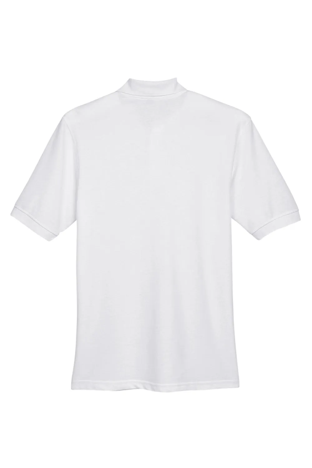 Harriton Mens Easy Blend Wrinkle Resistant Short Sleeve Polo Shirt - White
